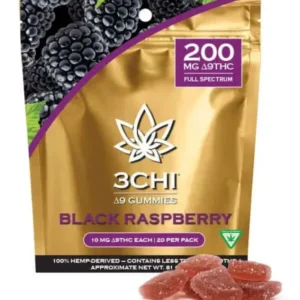 3Chi Delta 9 THC Gummies 200mg, 20ct – Black Raspberry